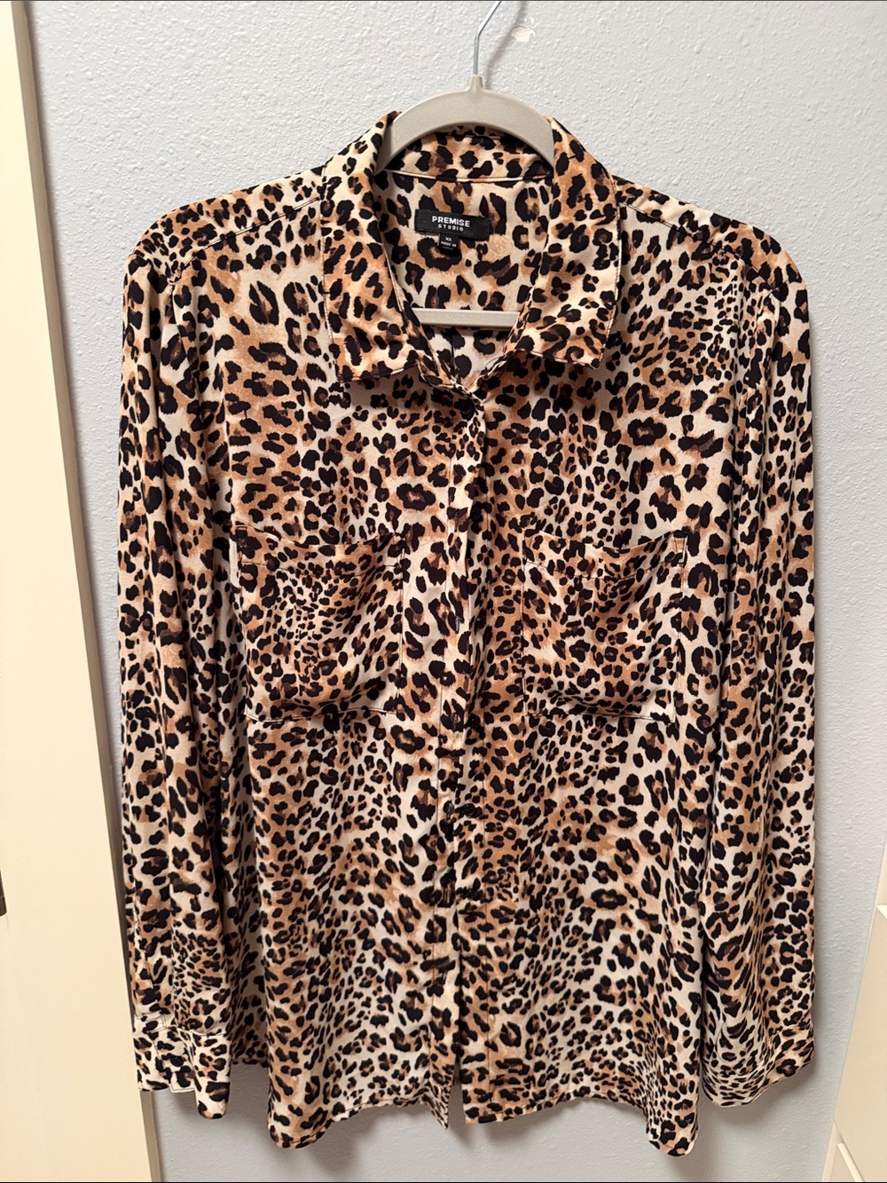 Premise Leopard-Print Button Front Shirt - Brown, Tan, Black